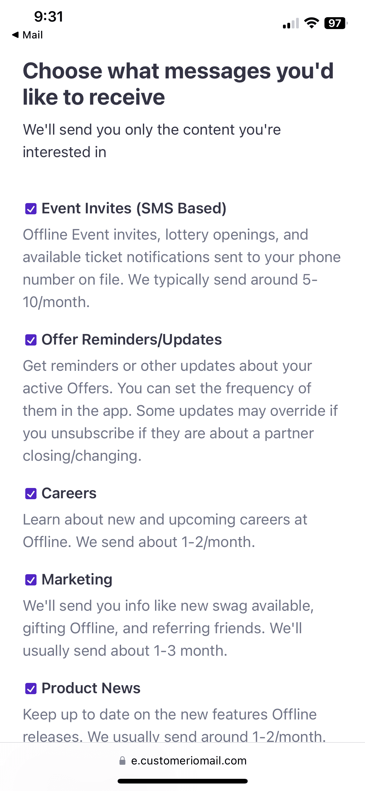 How do I edit my Communication Preferences? screenshot