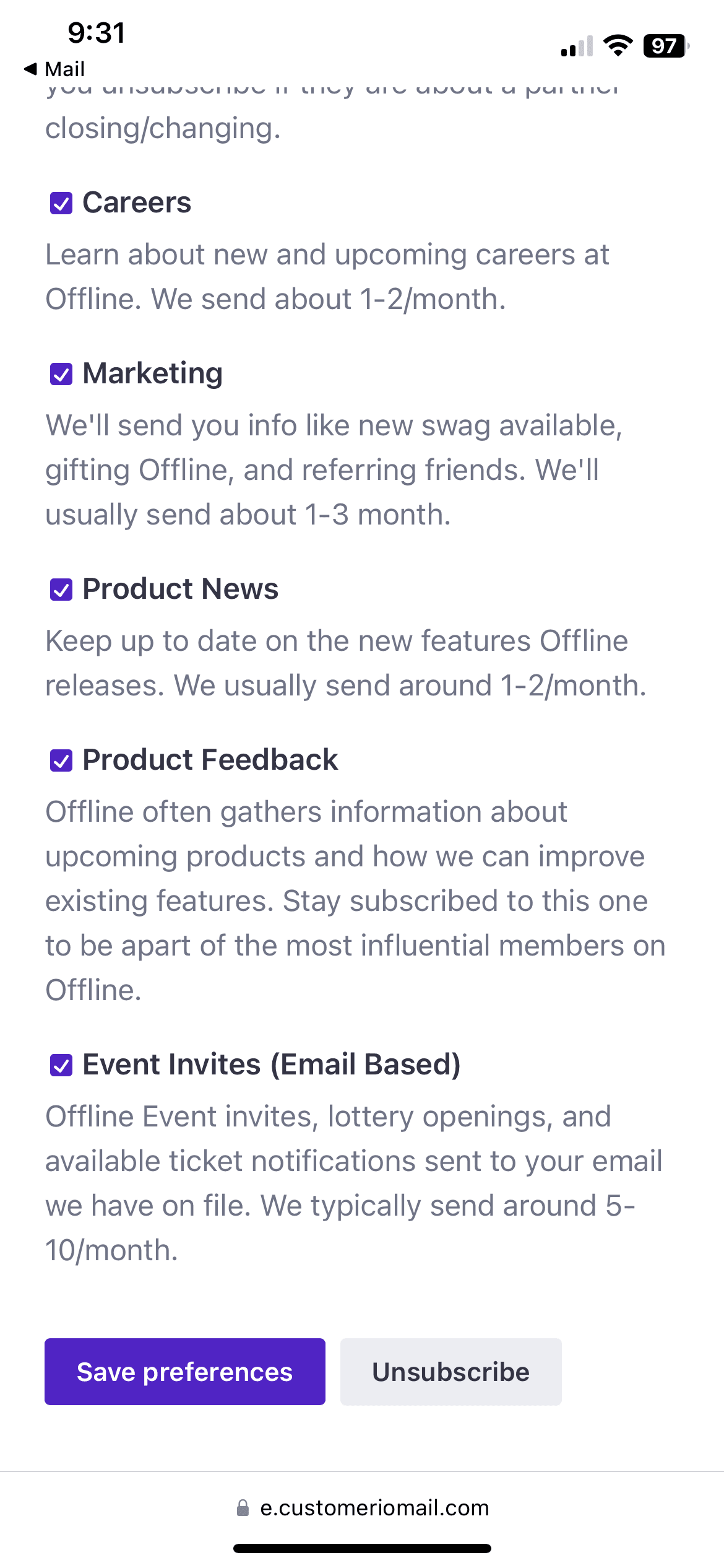 How do I edit my Communication Preferences? screenshot