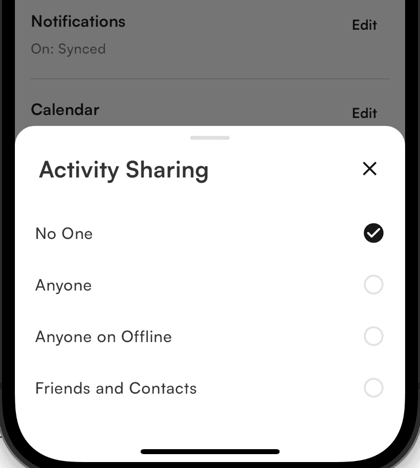Friends Features in the App screenshot