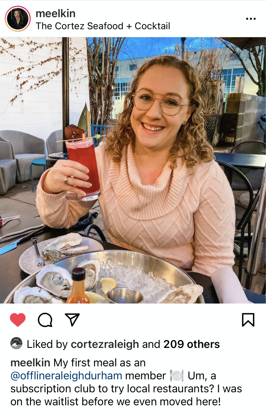 Instagram story from an Offline member